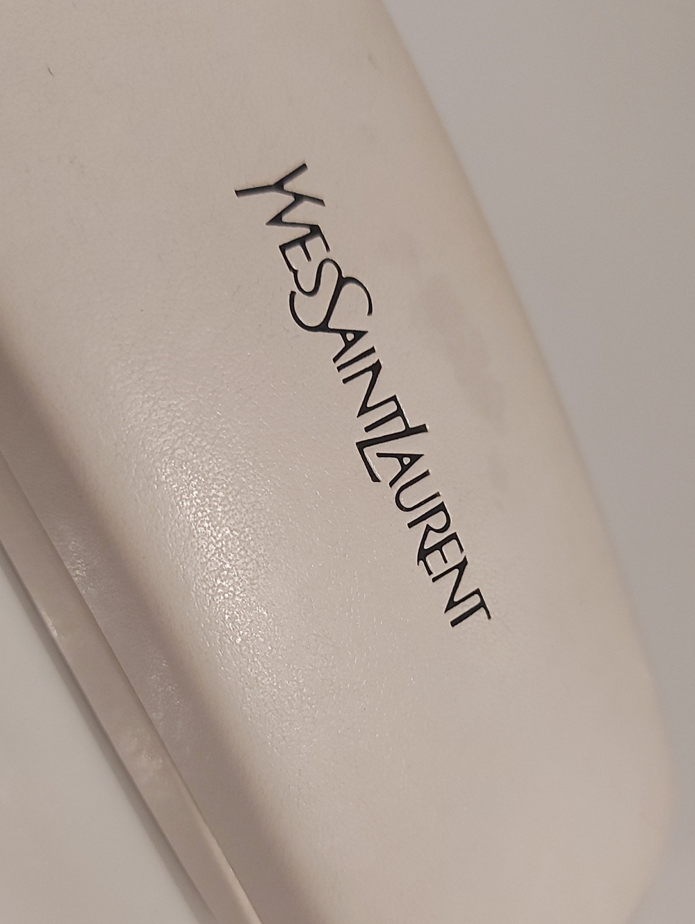 Saint Laurent Cream Eyewear Case with Black Logo